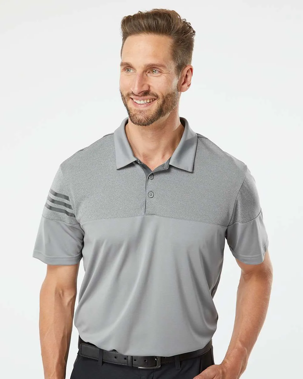 Adidas Heather 3Stripes Block Polo