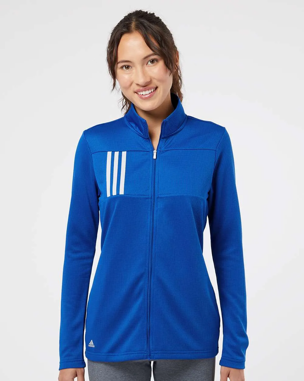 Adidas Ladies 3-Stripes Double Knit Full-Zip