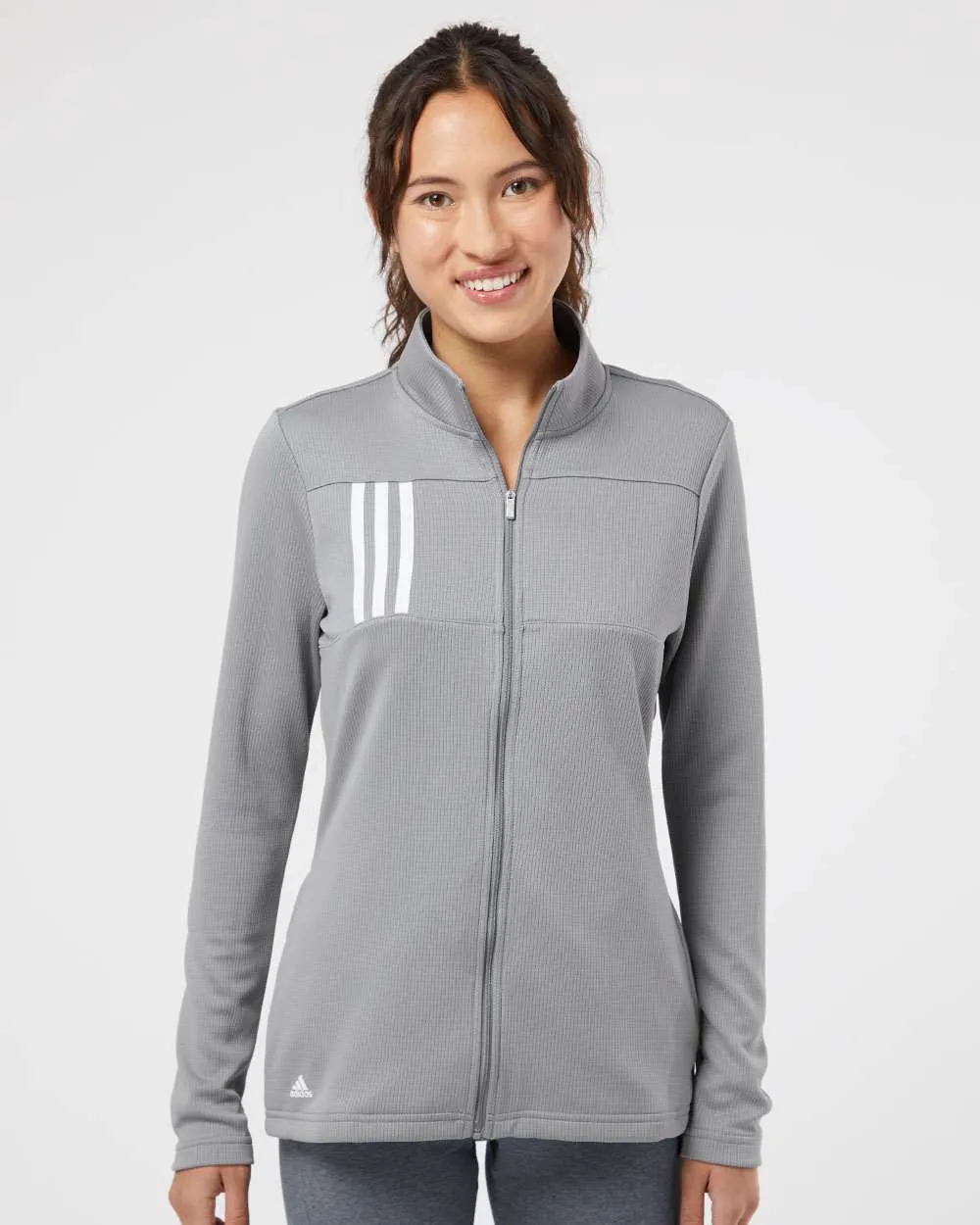 Adidas Ladies 3-Stripes Double Knit Full-Zip