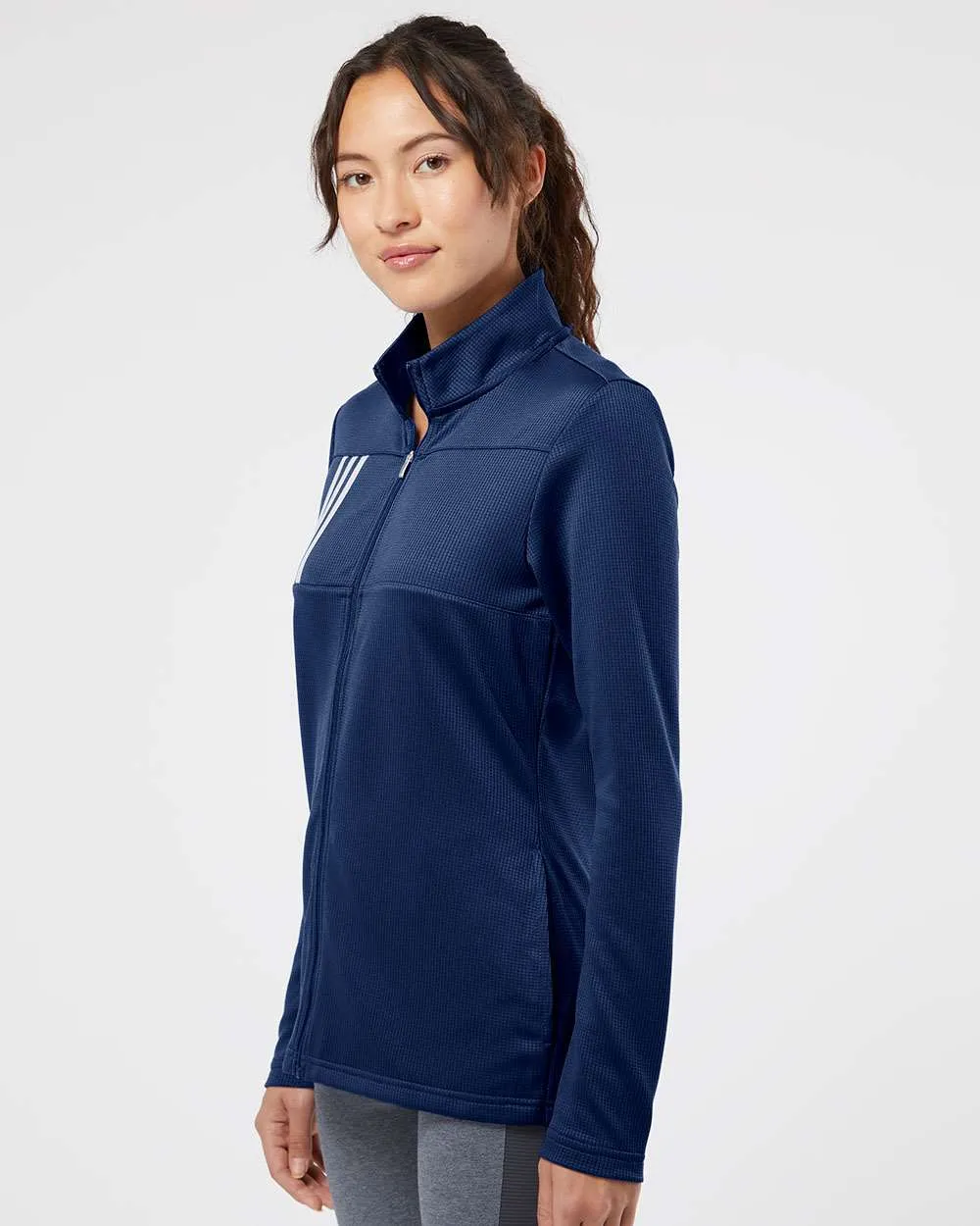 Adidas Ladies 3-Stripes Double Knit Full-Zip