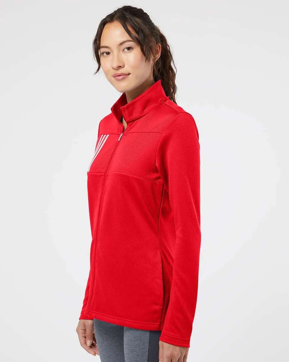 Adidas Ladies 3-Stripes Double Knit Full-Zip