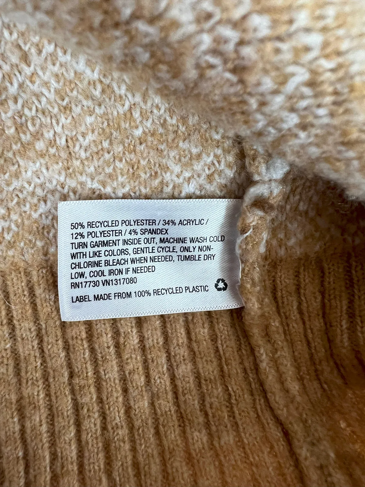Ava & Viv Size 3X (24W) Tan & Cream Houndstooth Sweater