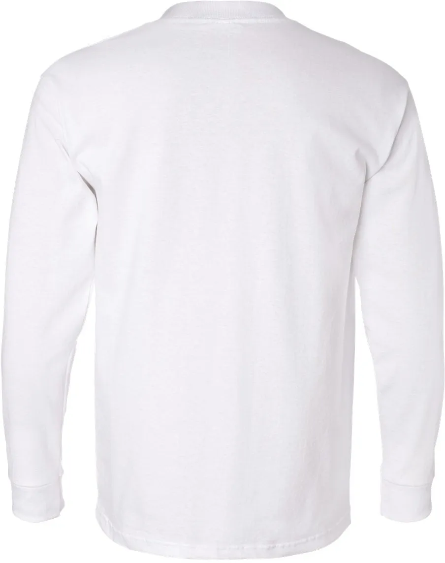 Bayside USA-Made Long Sleeve TShirt with a Pocket