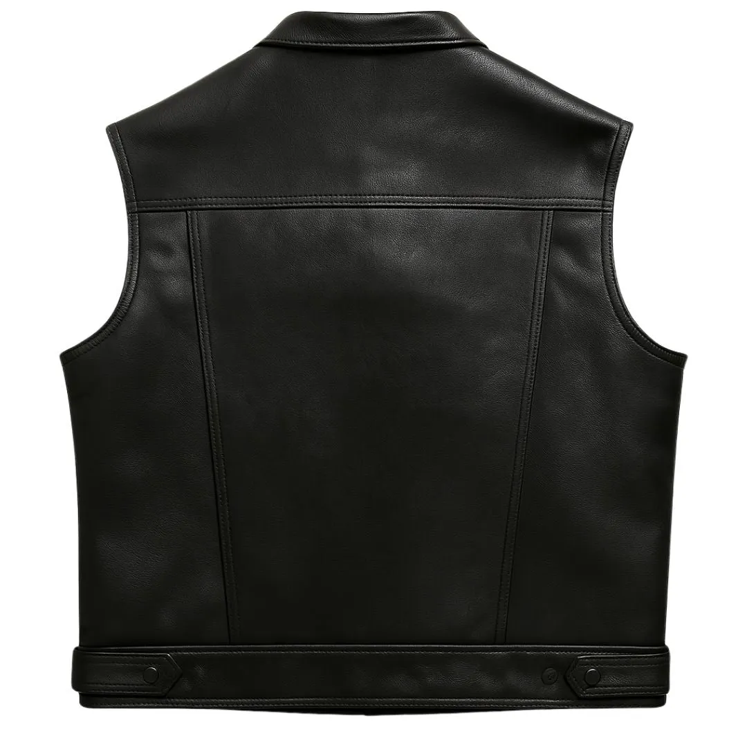 BECK® 501 Trucker Style Genuine Horsehide Motorcycle Vest - Black