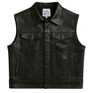 BECK® 501 Trucker Style Genuine Horsehide Motorcycle Vest - Black