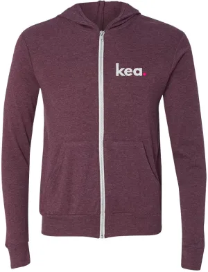 Bella Canvas Unisex Triblend Lightweight Full-Zip Hooded Long Sleeve Tee