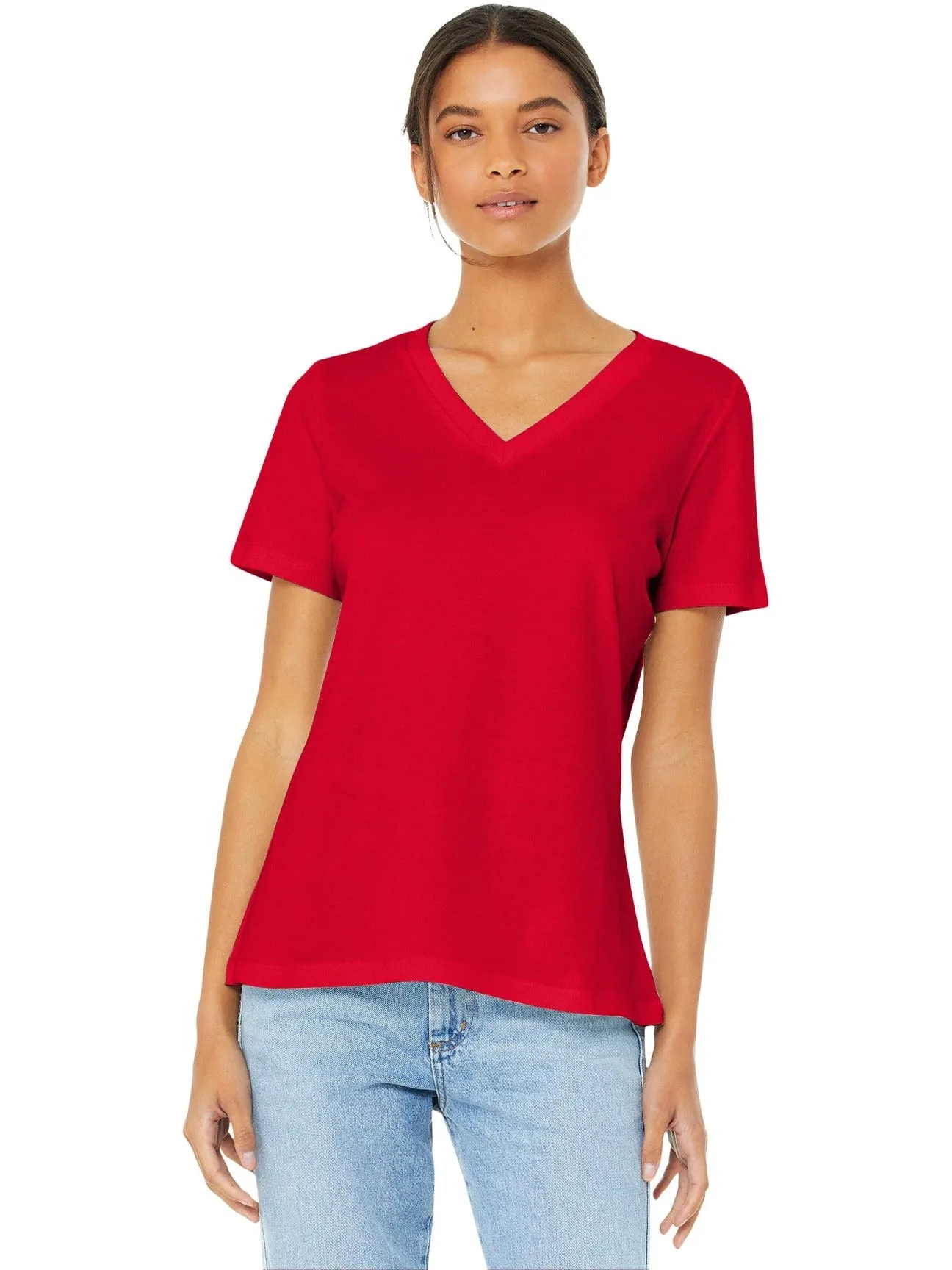 Bella CanvasLadies Relaxed Jersey Short Sleeve V-Neck Tee