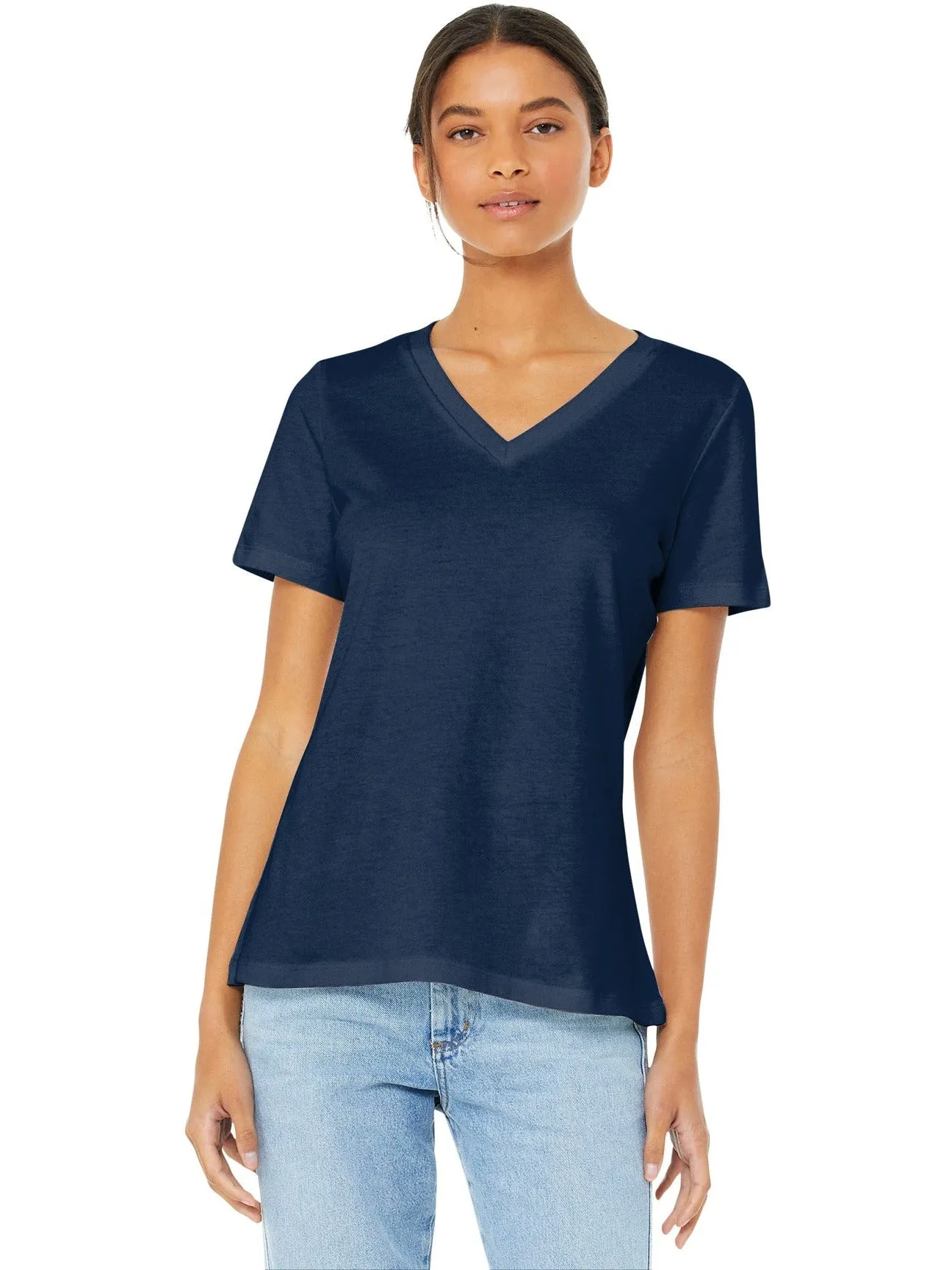 Bella CanvasLadies Relaxed Jersey Short Sleeve V-Neck Tee