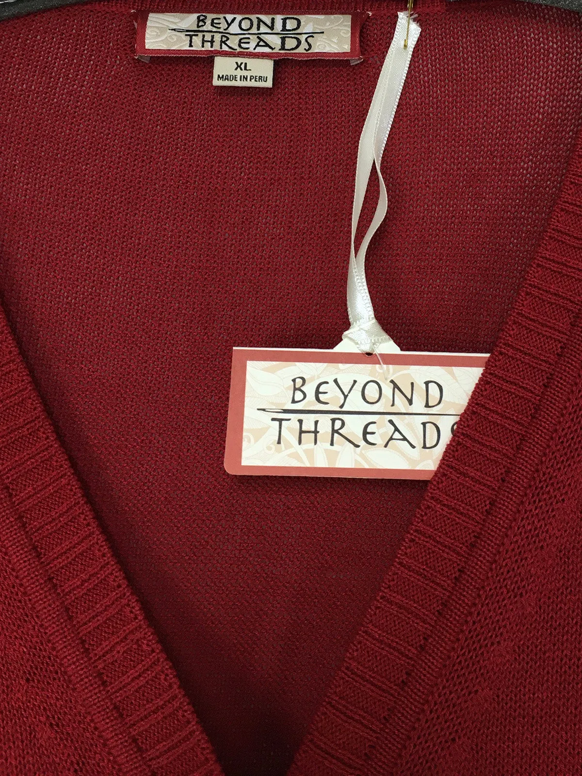 Beyond Threads Size XL (16) Red Knit Sweater NWT