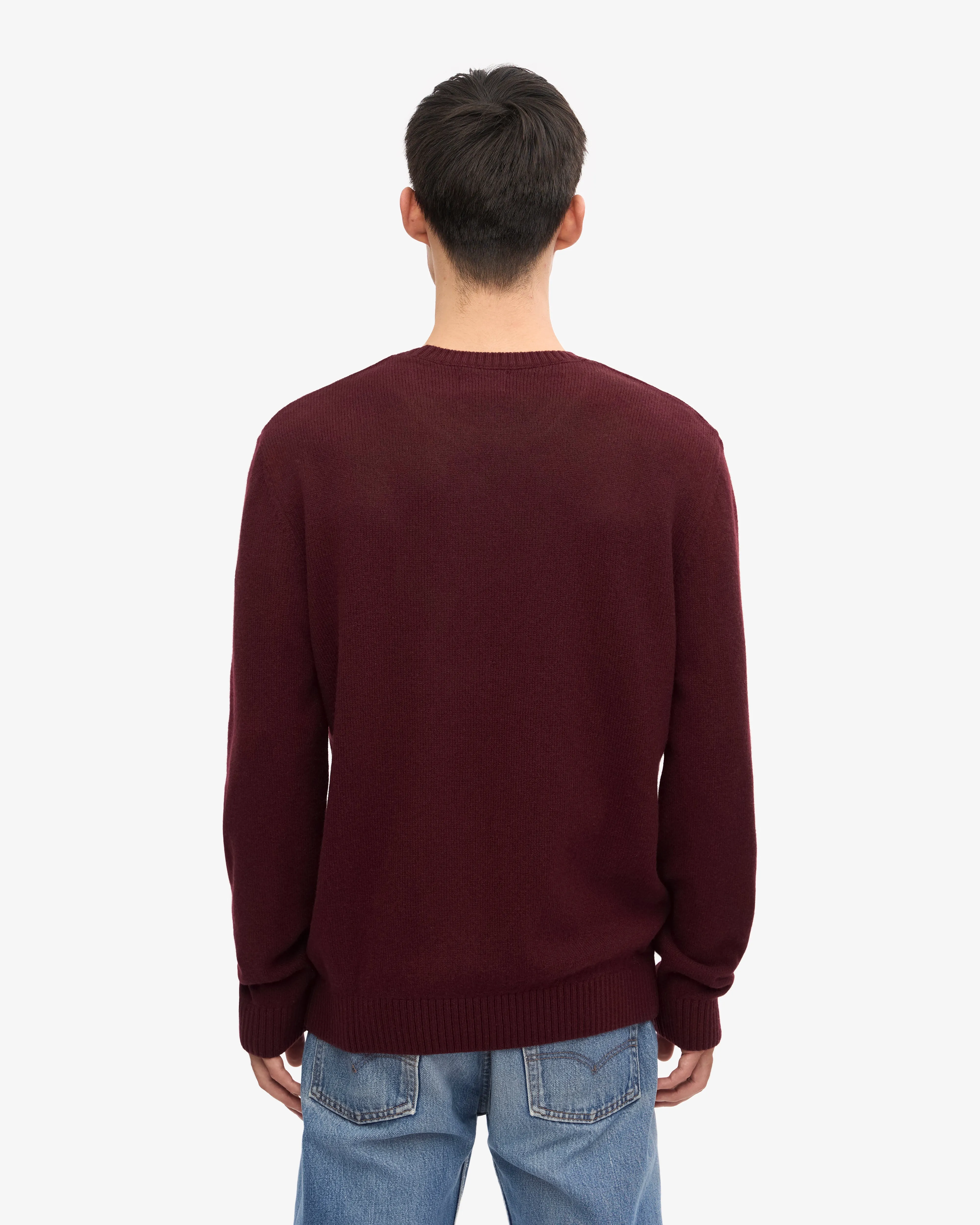 Classic Merino Wool Crew - Oxblood Red