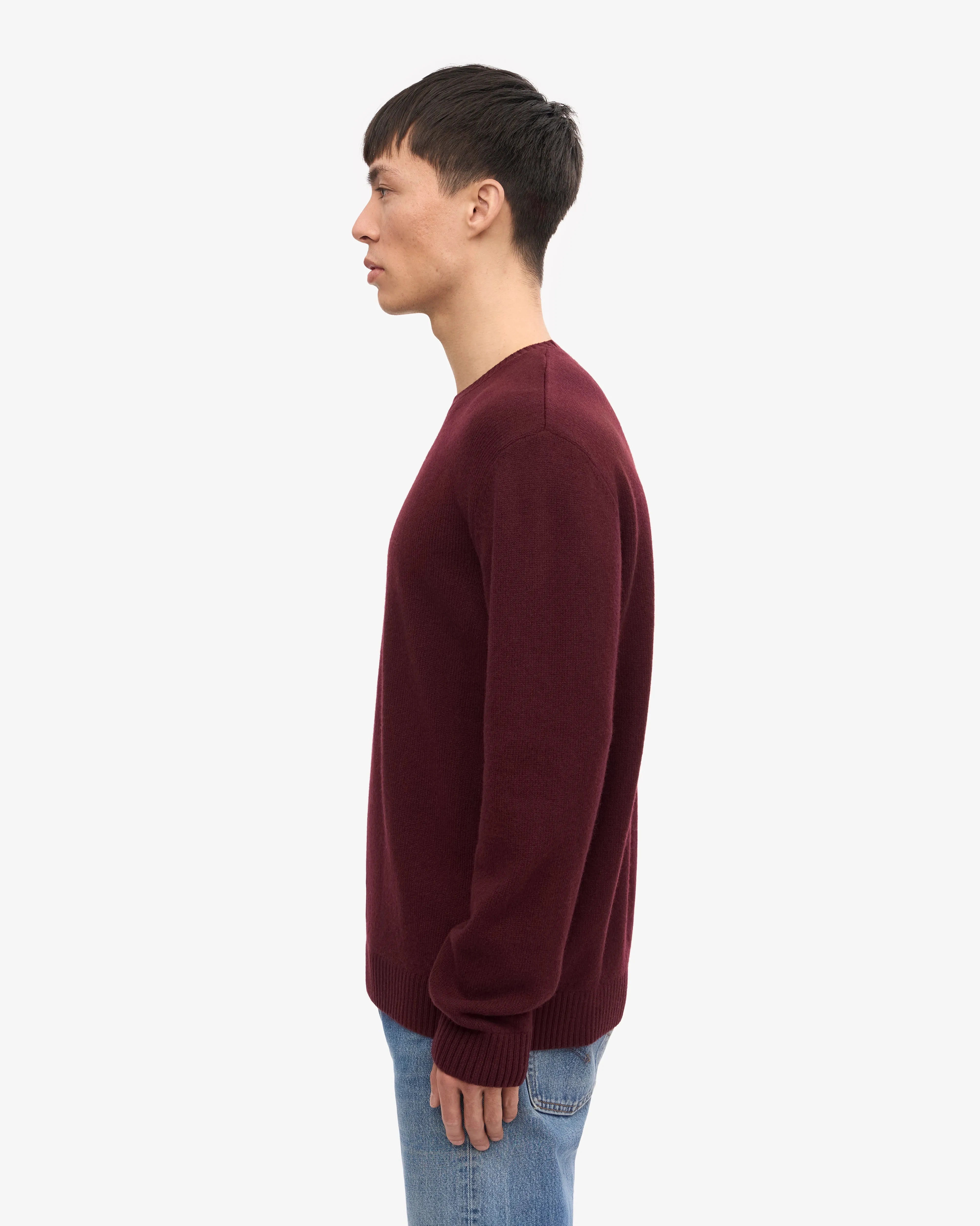 Classic Merino Wool Crew - Oxblood Red