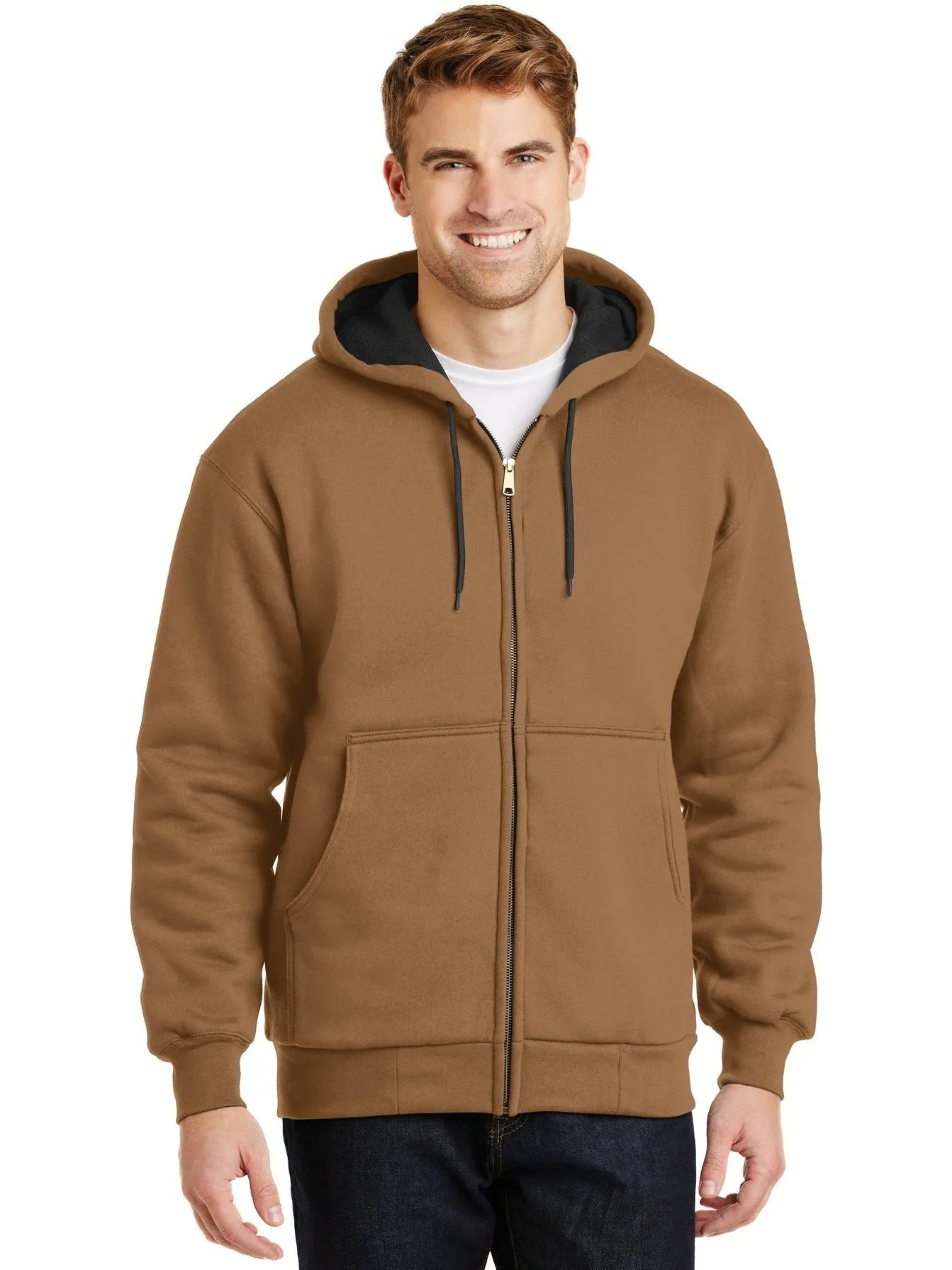 CornerStone Full-Zip Hooded Sweatshirt with Thermal Lining