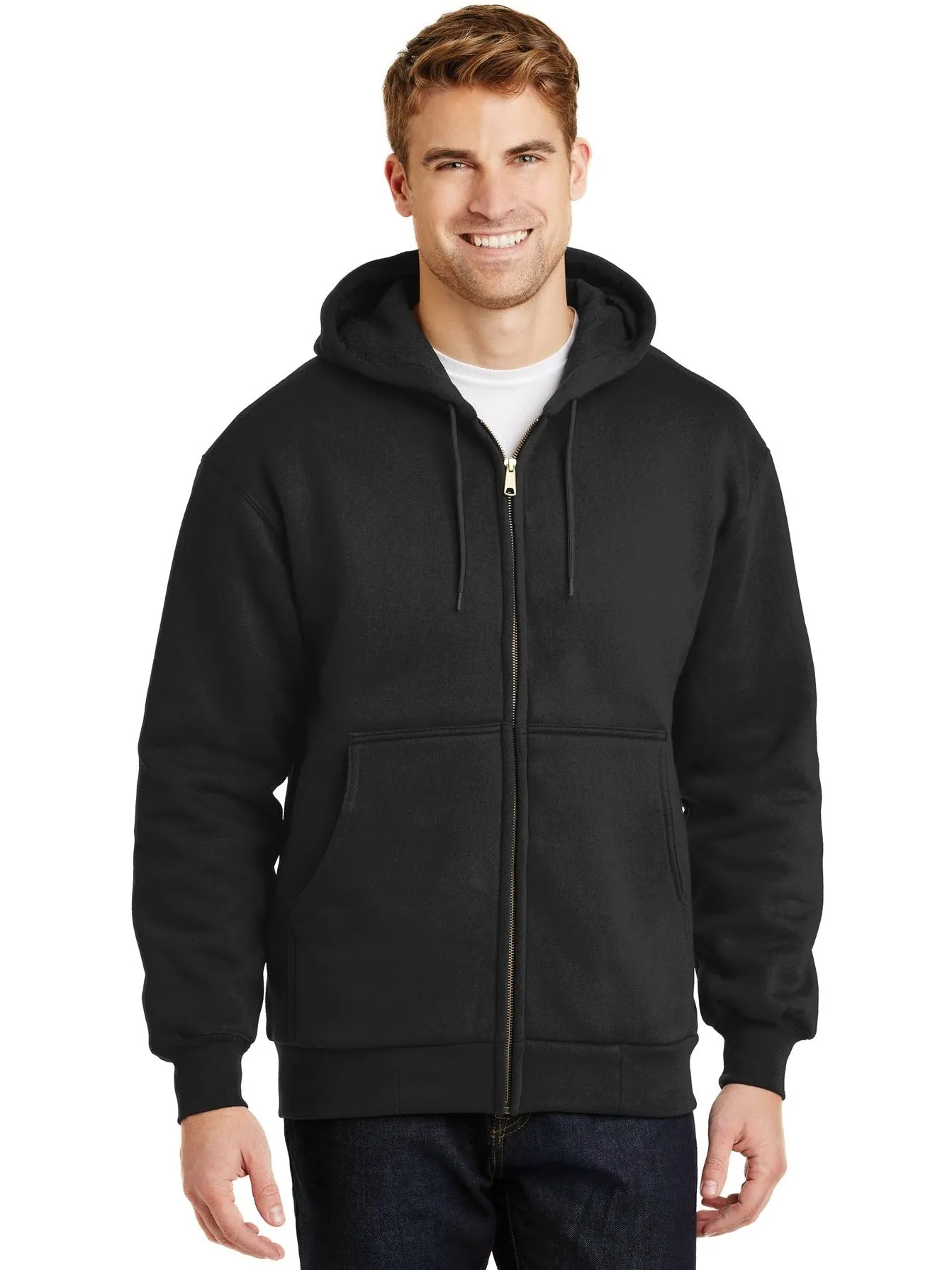 CornerStone Full-Zip Hooded Sweatshirt with Thermal Lining