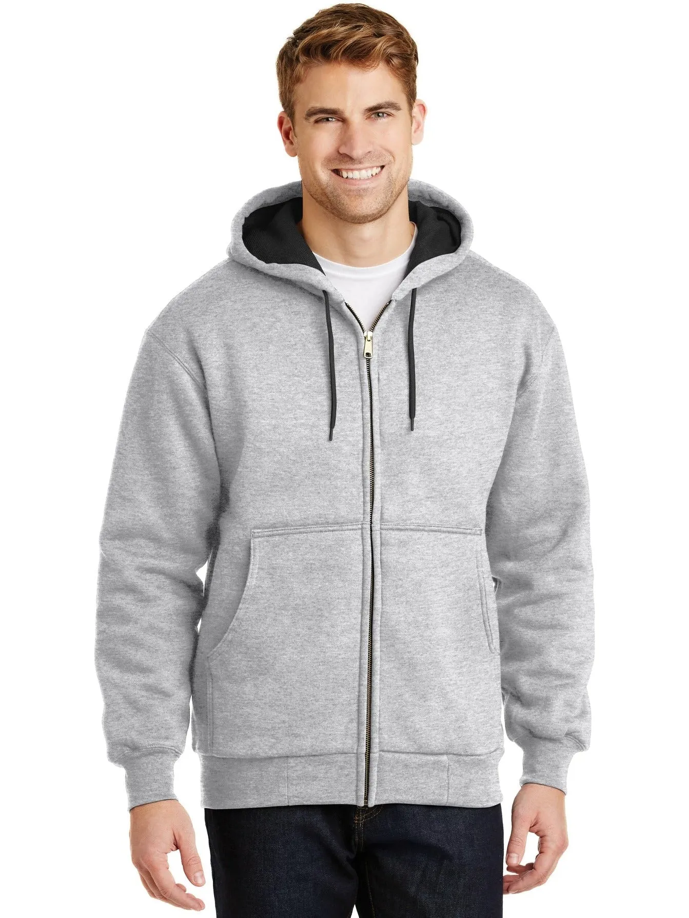 CornerStone Full-Zip Hooded Sweatshirt with Thermal Lining