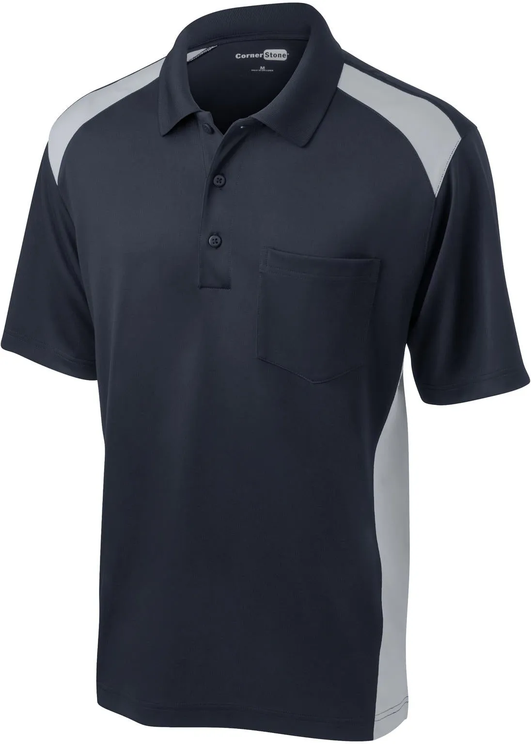 CornerStone Snag-Proof Colorblock Pocket Polo