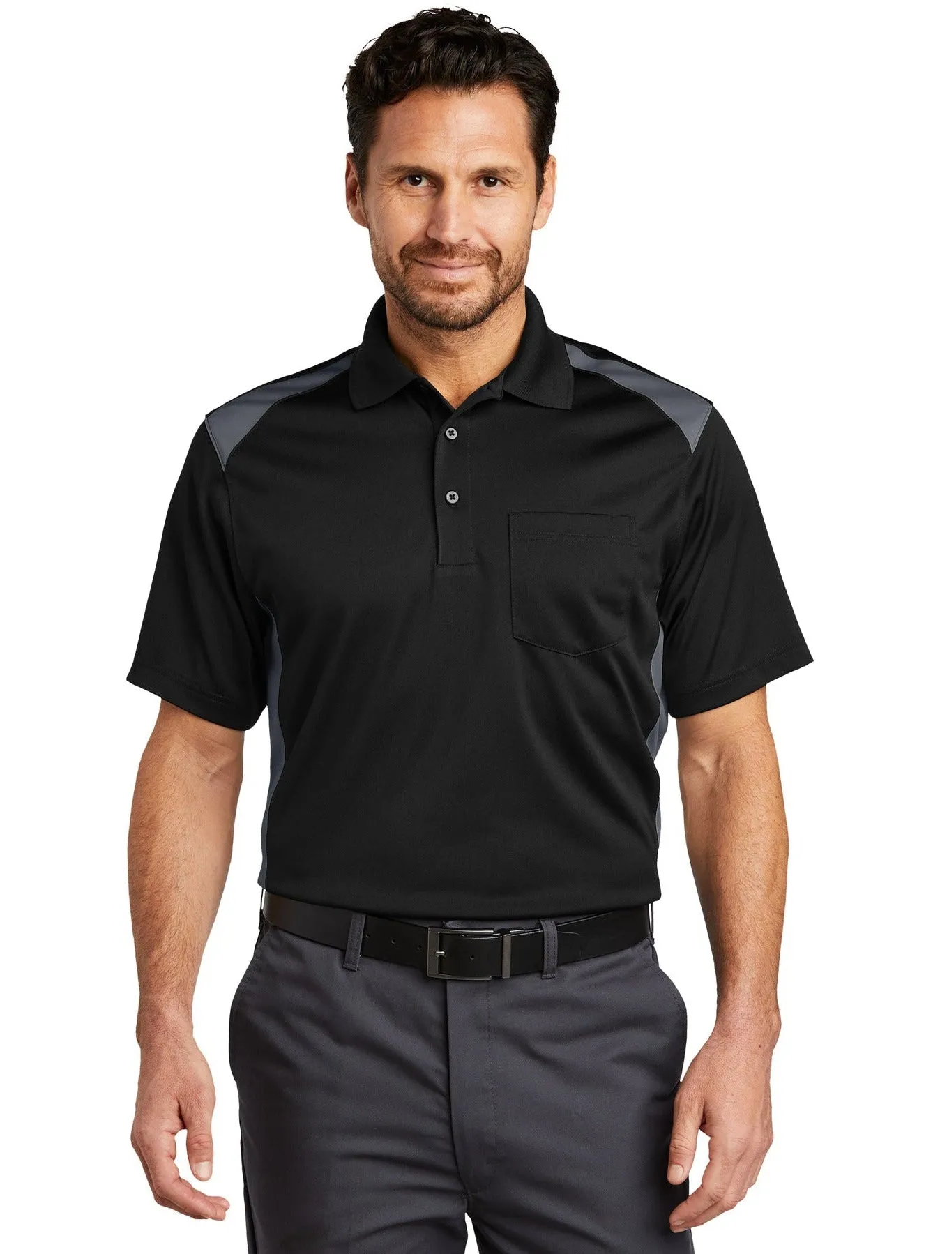 CornerStone Snag-Proof Colorblock Pocket Polo