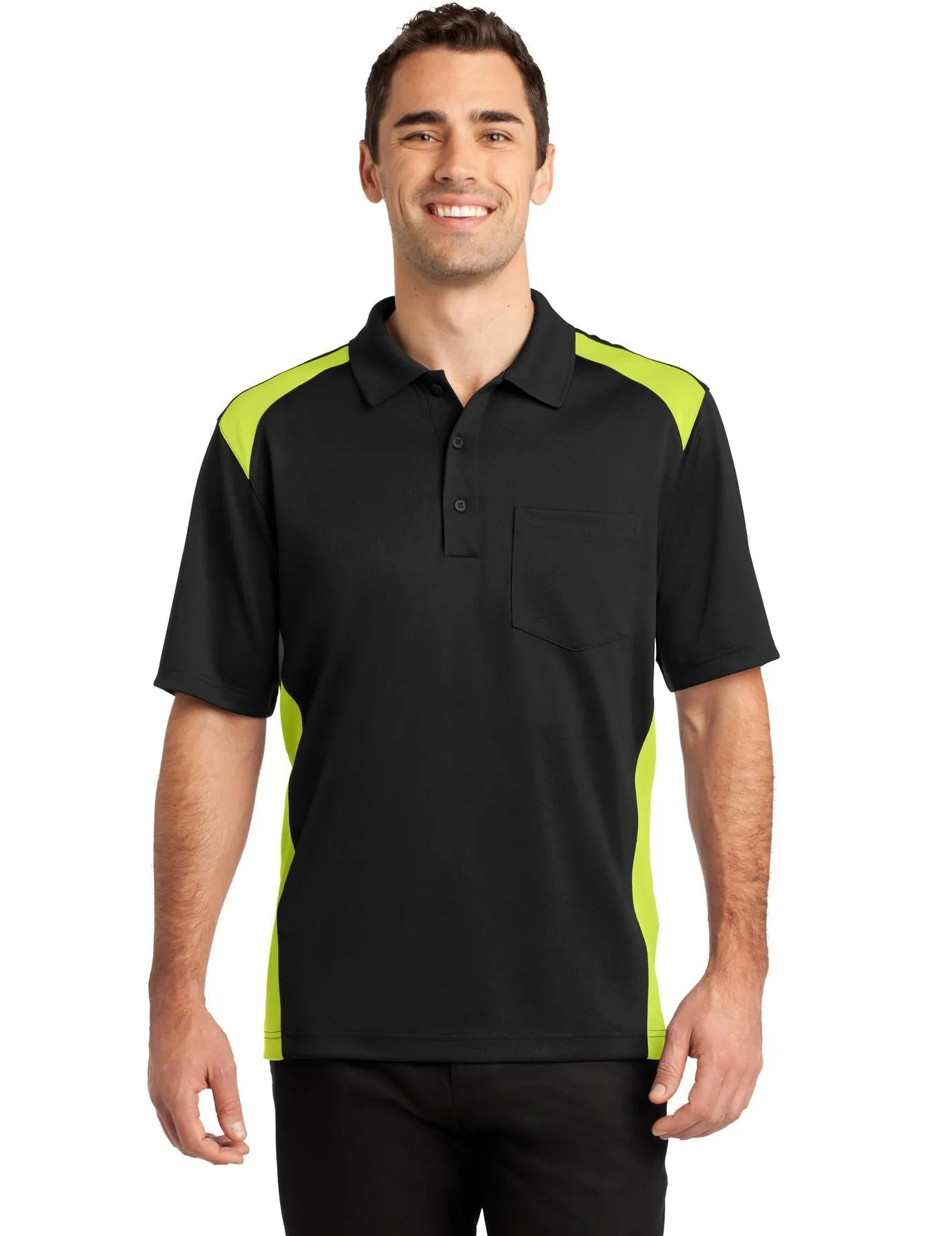 CornerStone Snag-Proof Colorblock Pocket Polo