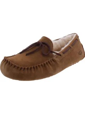 Dakota Womens Suede Shearling Lined Moccasin Slippers