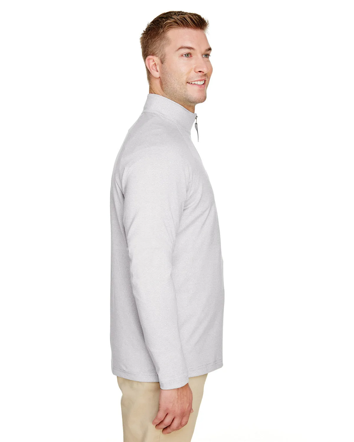 Devon & Jones CrownLux Performance Clubhouse Micro-Stripe Quarter-Zip