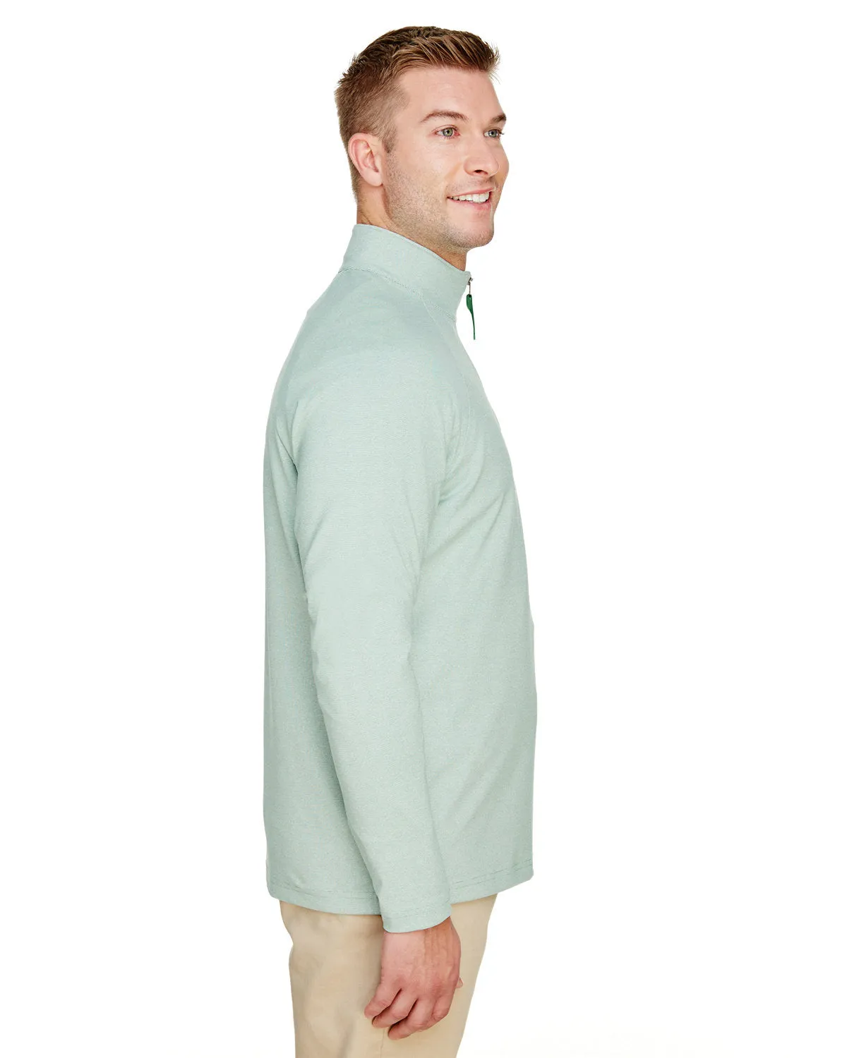 Devon & Jones CrownLux Performance Clubhouse Micro-Stripe Quarter-Zip