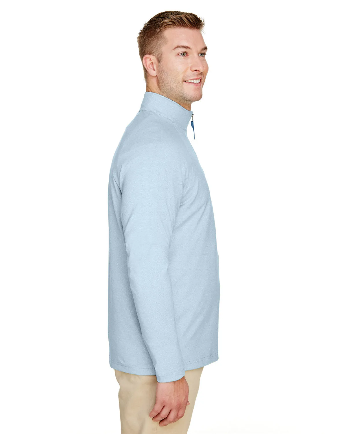 Devon & Jones CrownLux Performance Clubhouse Micro-Stripe Quarter-Zip