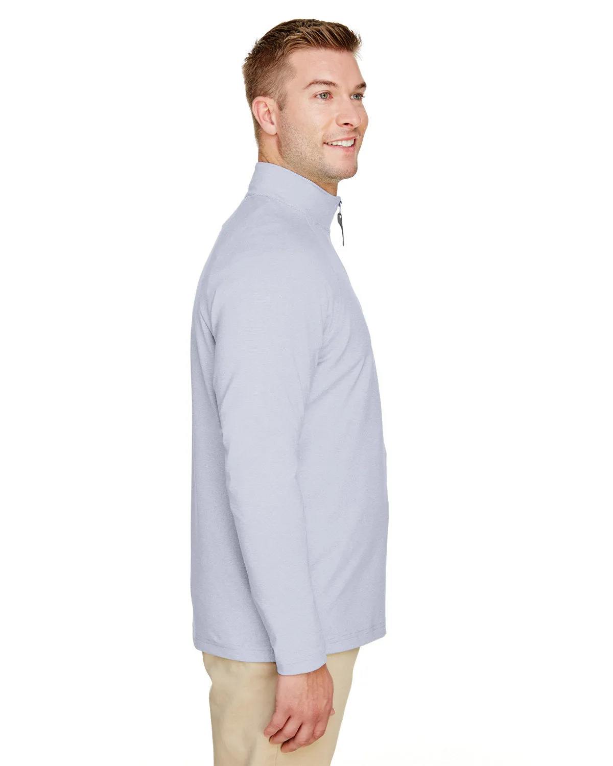 Devon & Jones CrownLux Performance Clubhouse Micro-Stripe Quarter-Zip