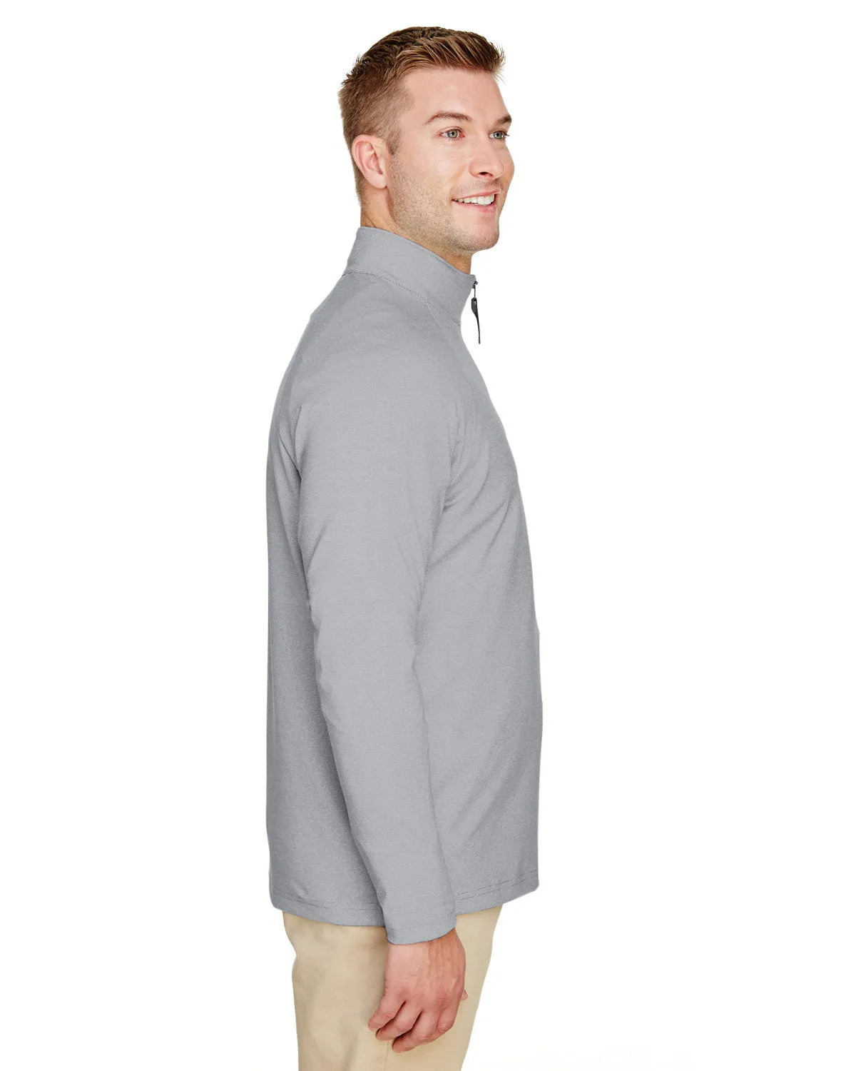Devon & Jones CrownLux Performance Clubhouse Micro-Stripe Quarter-Zip