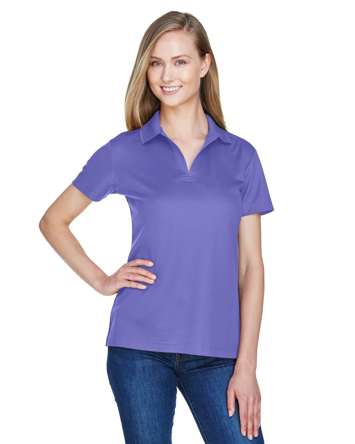 Devon & Jones Ladies CrownLux Performance Plaited Polo