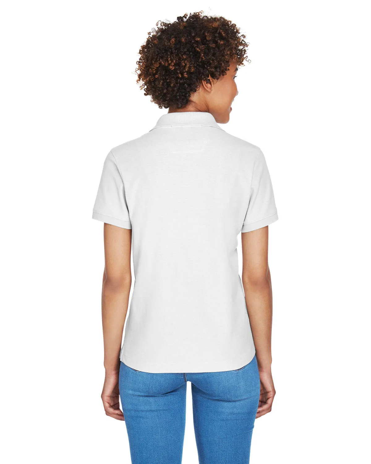 Devon & Jones Ladies Pima Pique Short-Sleeve Y-Collar Polo