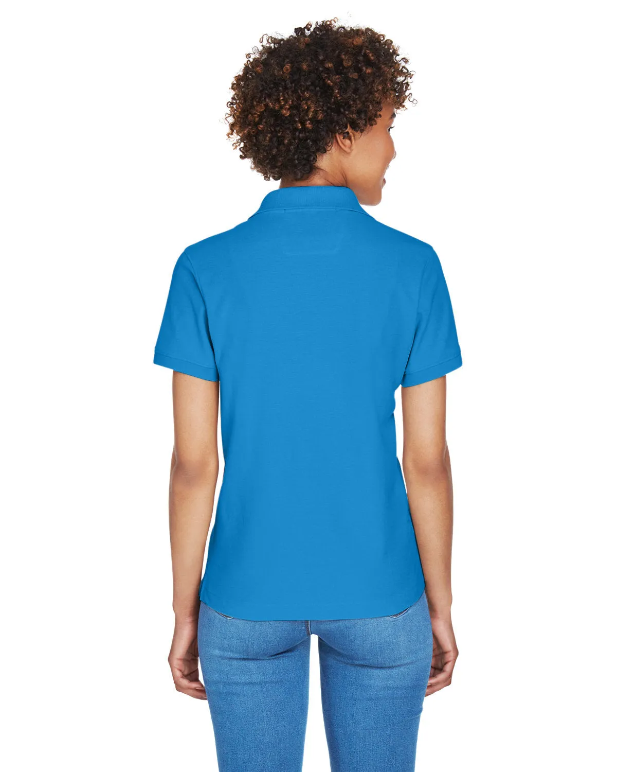 Devon & Jones Ladies Pima Pique Short-Sleeve Y-Collar Polo