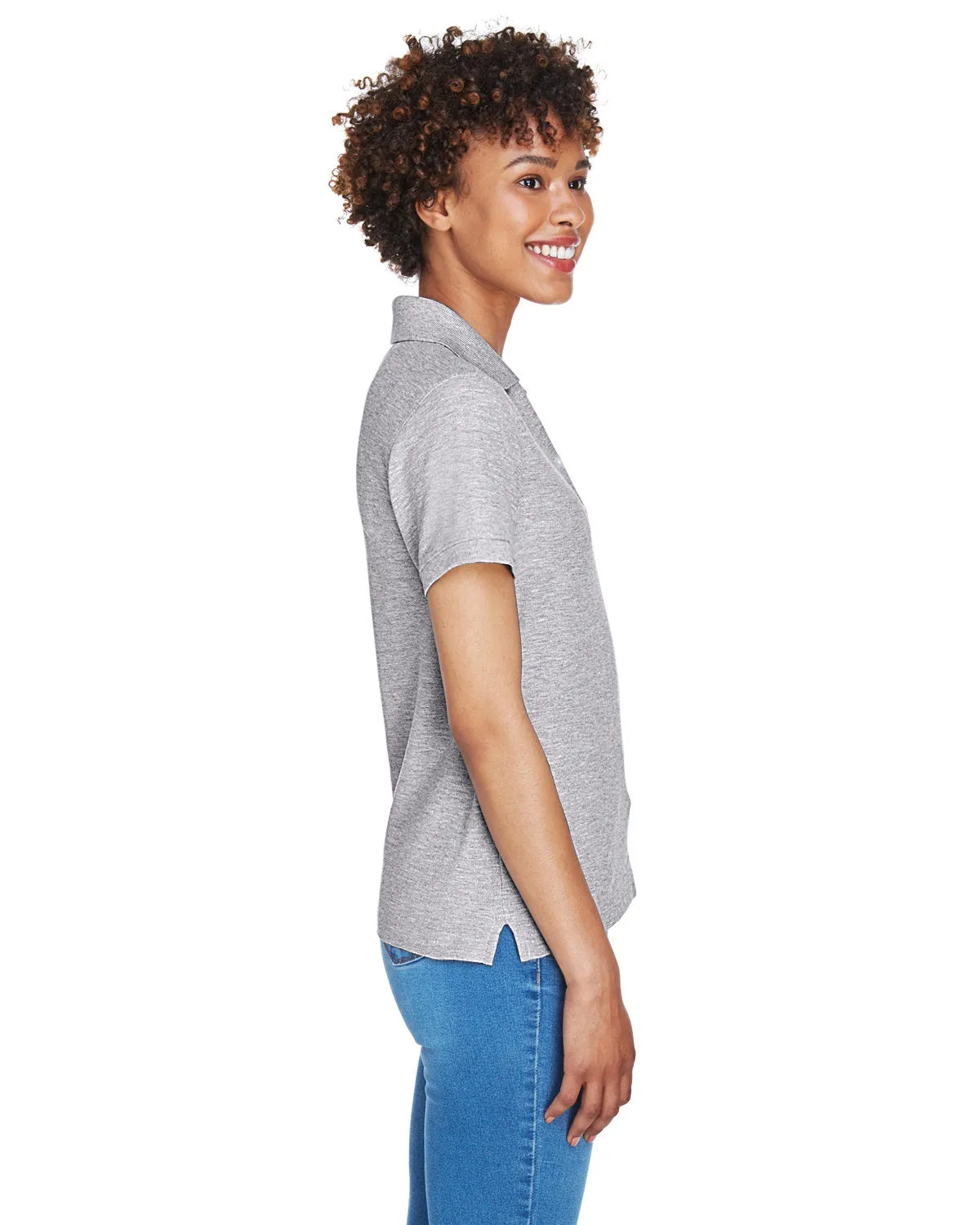 Devon & Jones Ladies Pima Pique Short-Sleeve Y-Collar Polo