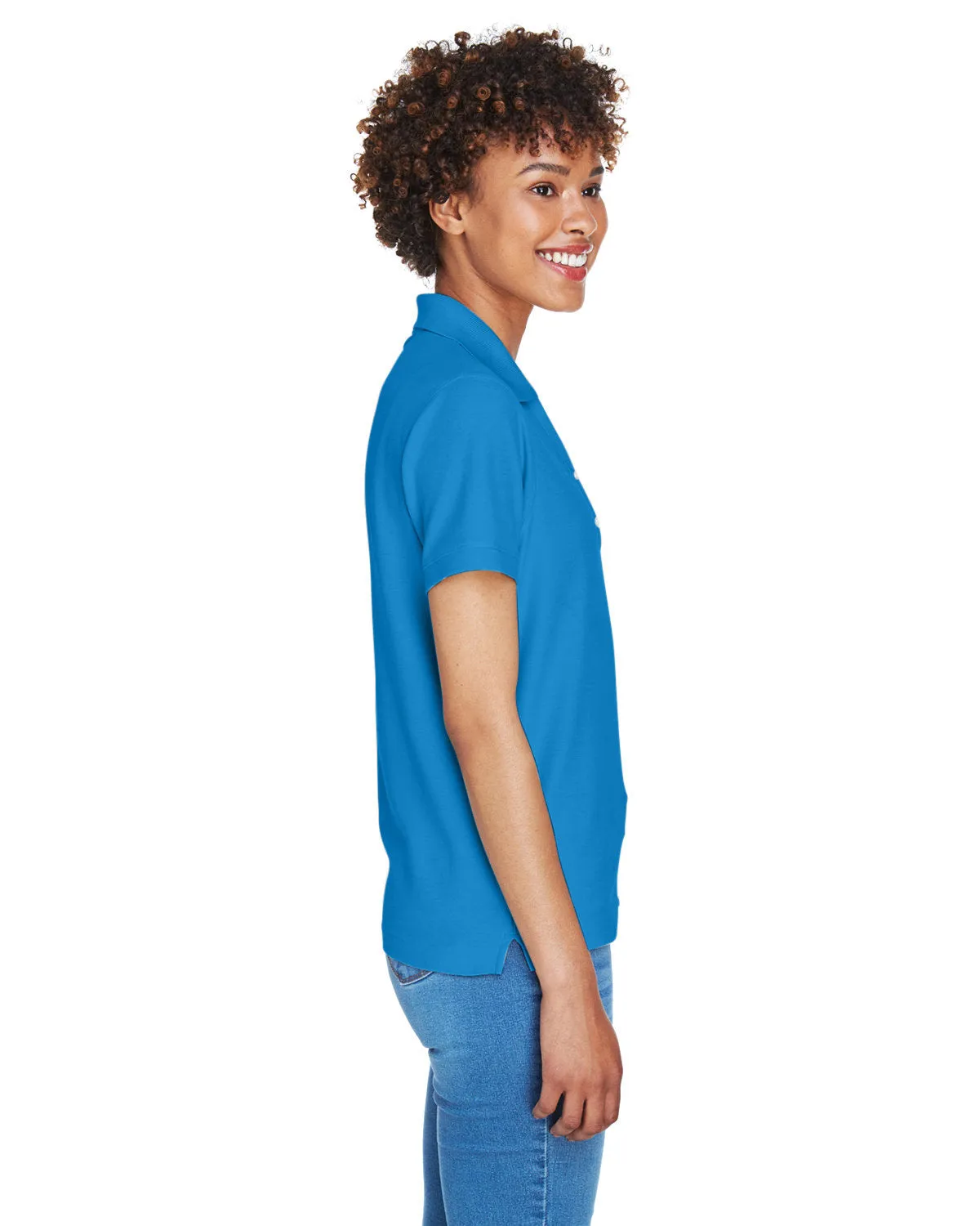 Devon & Jones Ladies Pima Pique Short-Sleeve Y-Collar Polo