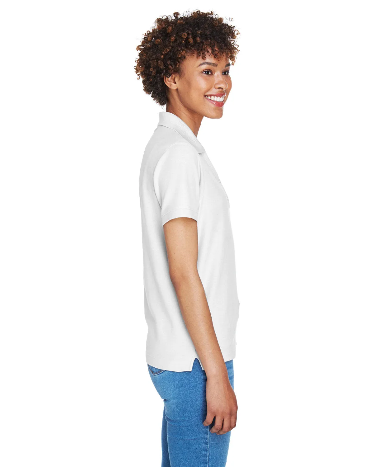 Devon & Jones Ladies Pima Pique Short-Sleeve Y-Collar Polo