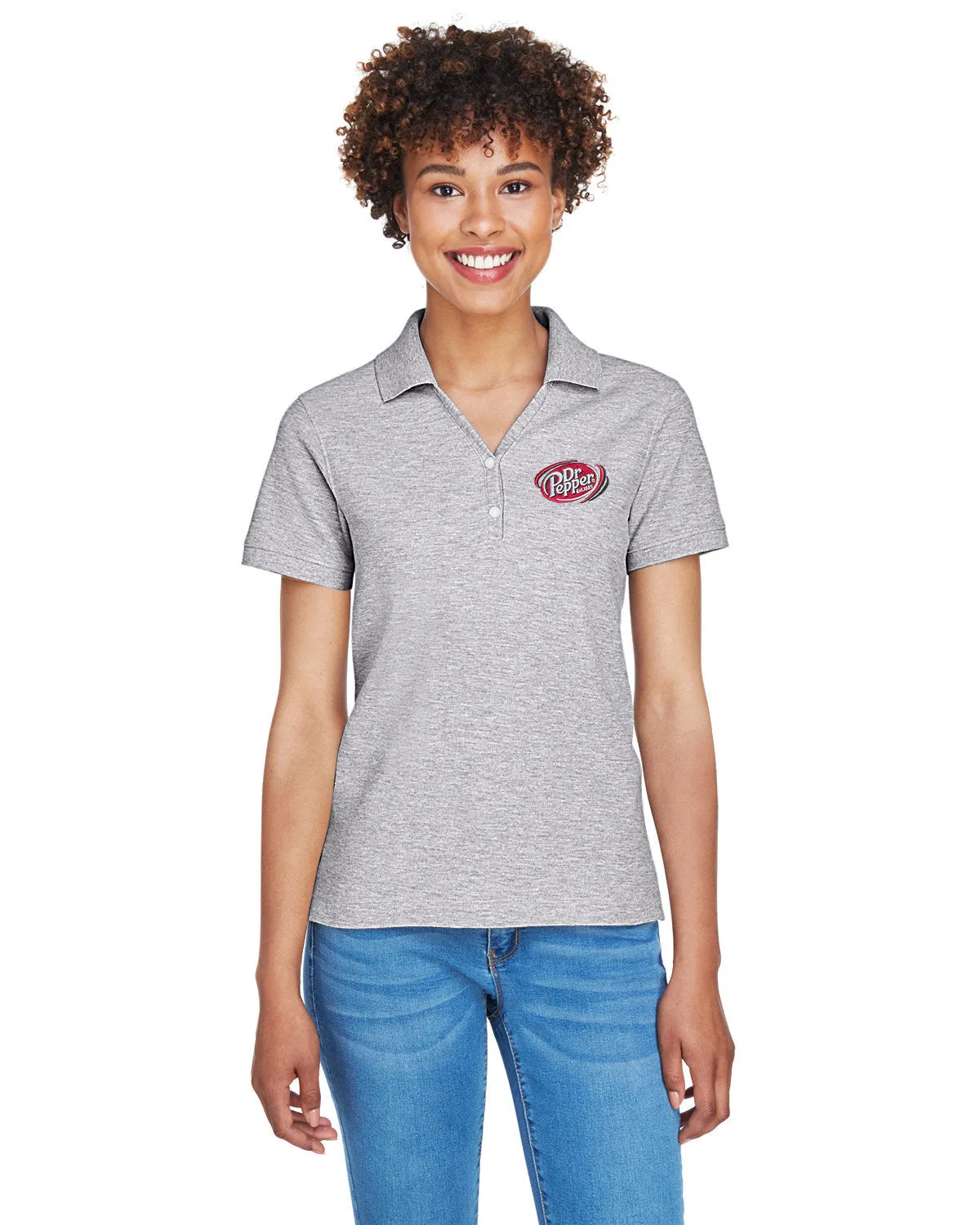 Devon & Jones Ladies Pima Pique Short-Sleeve Y-Collar Polo