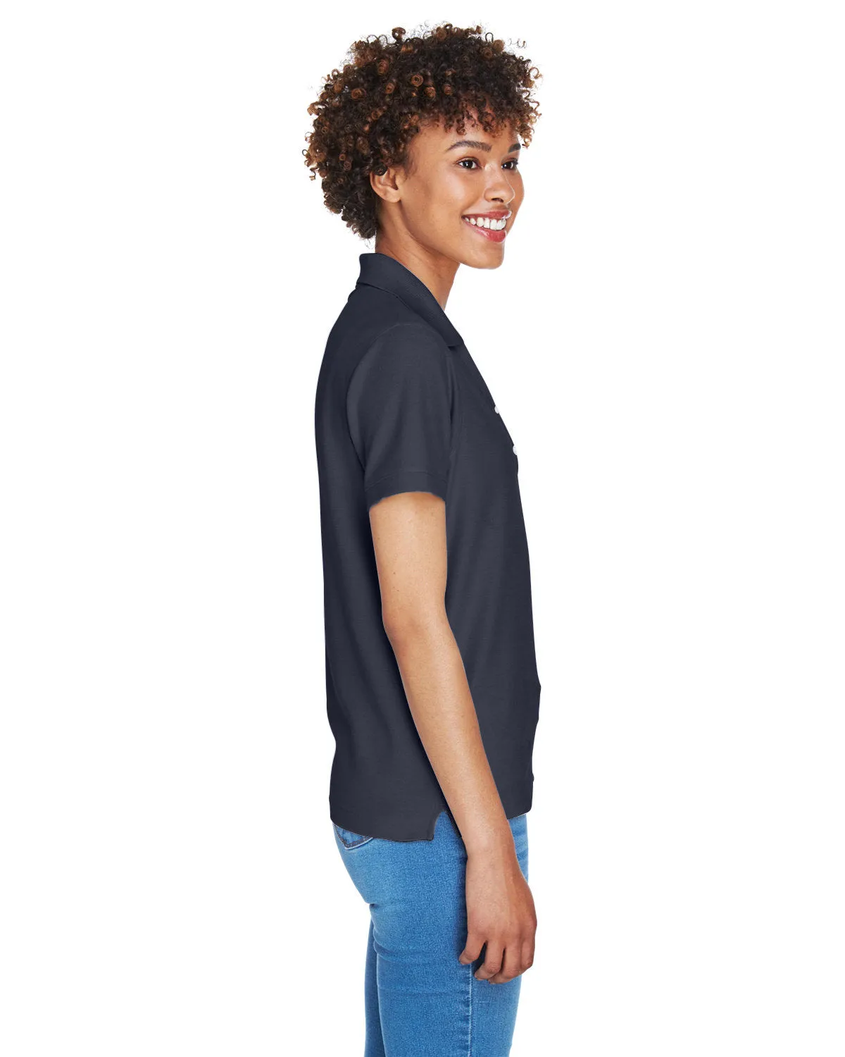 Devon & Jones Ladies Pima Pique Short-Sleeve Y-Collar Polo