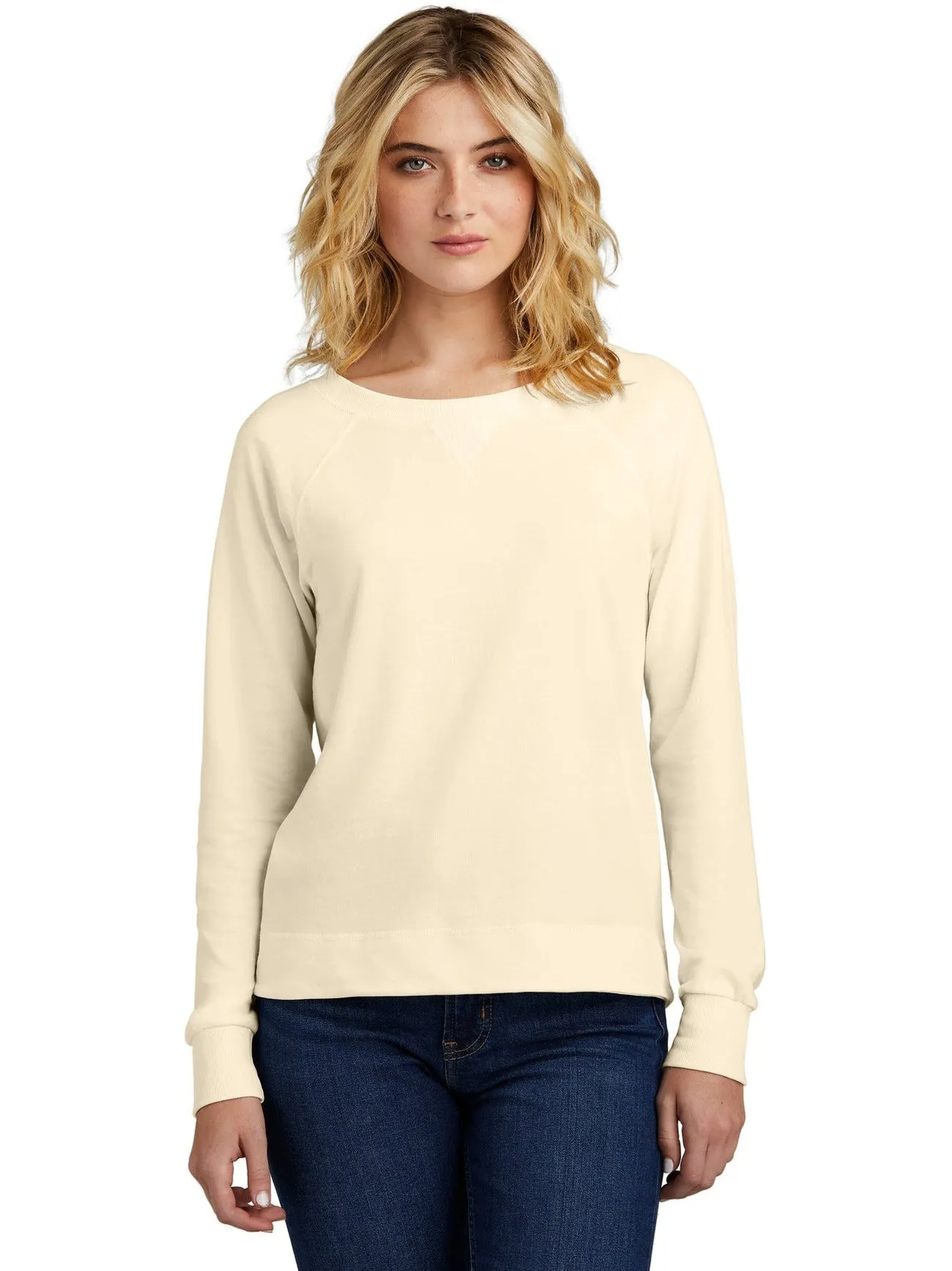 District Ladies Featherweight French Terry Long Sleeve Crewneck