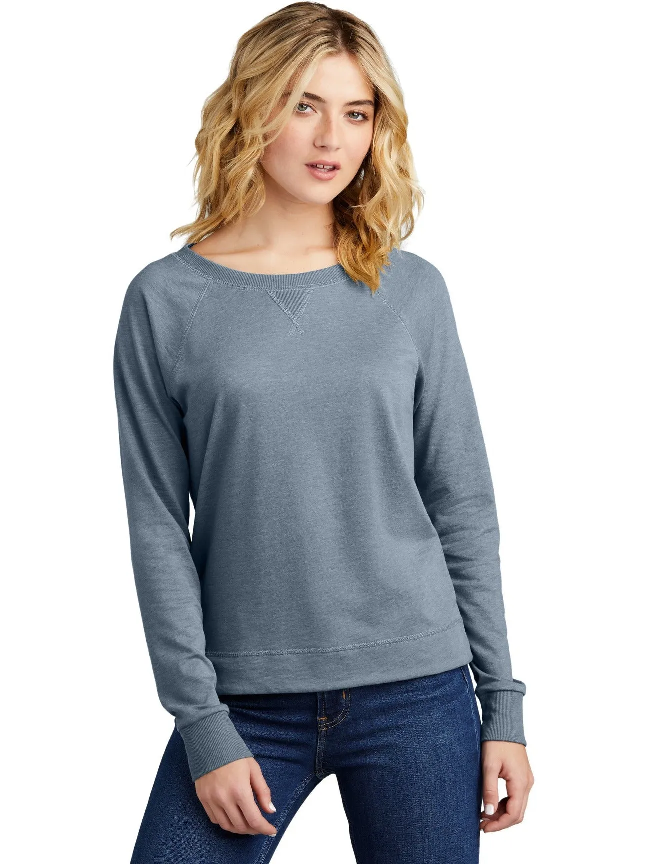 District Ladies Featherweight French Terry Long Sleeve Crewneck