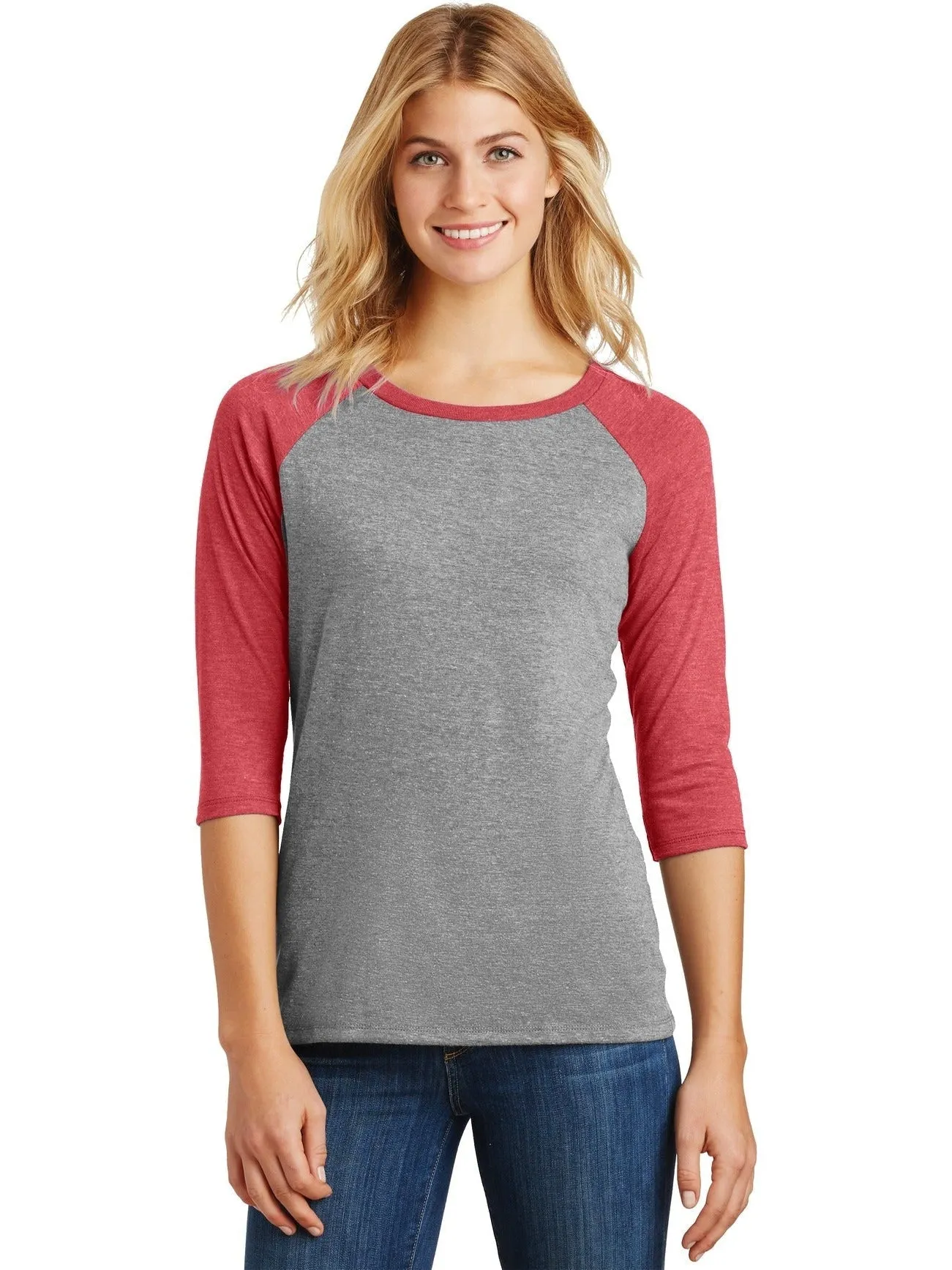 District Ladies Perfect Tri 3/4-Sleeve Raglan