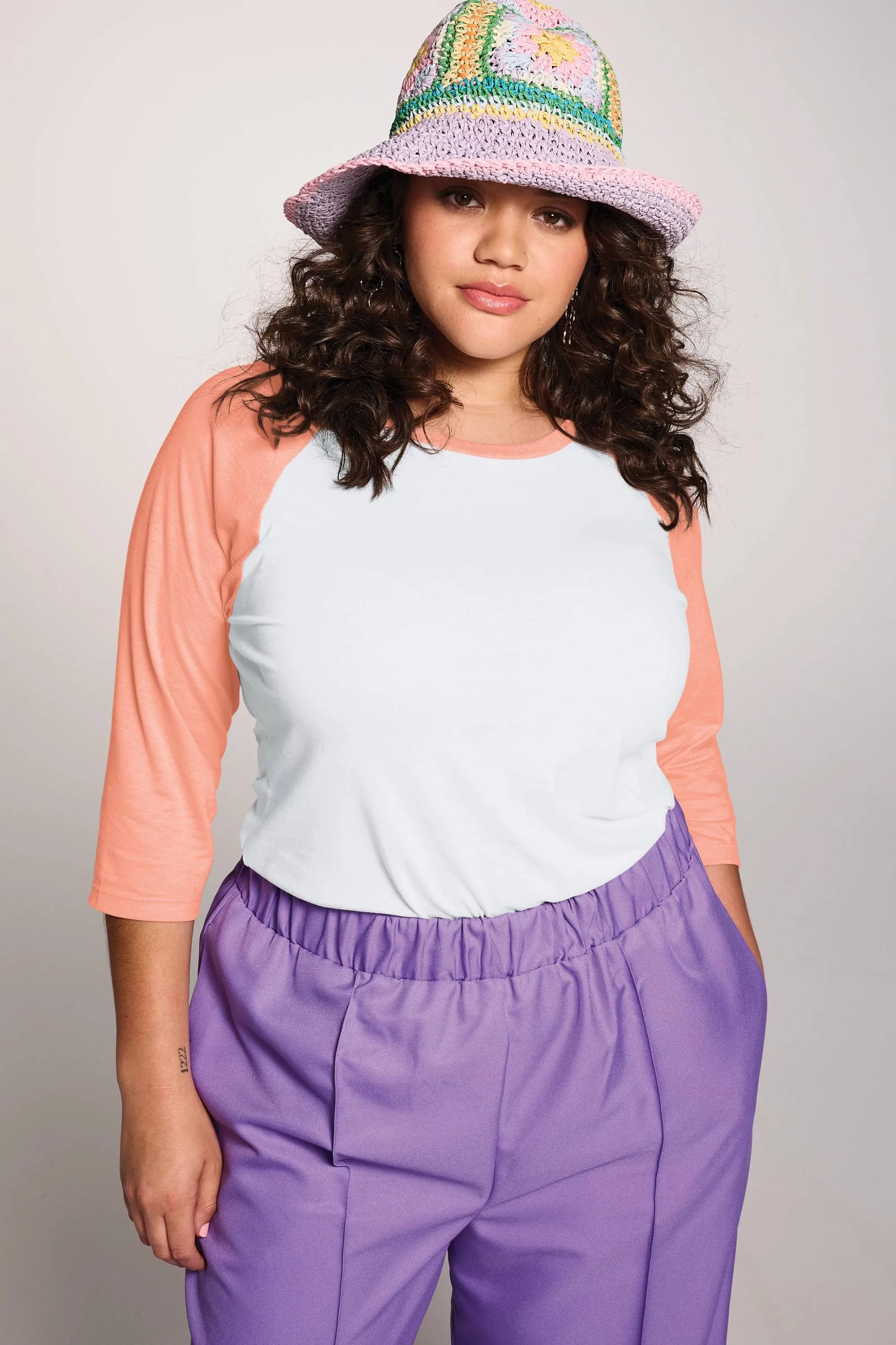 District Ladies Perfect Tri 3/4-Sleeve Raglan