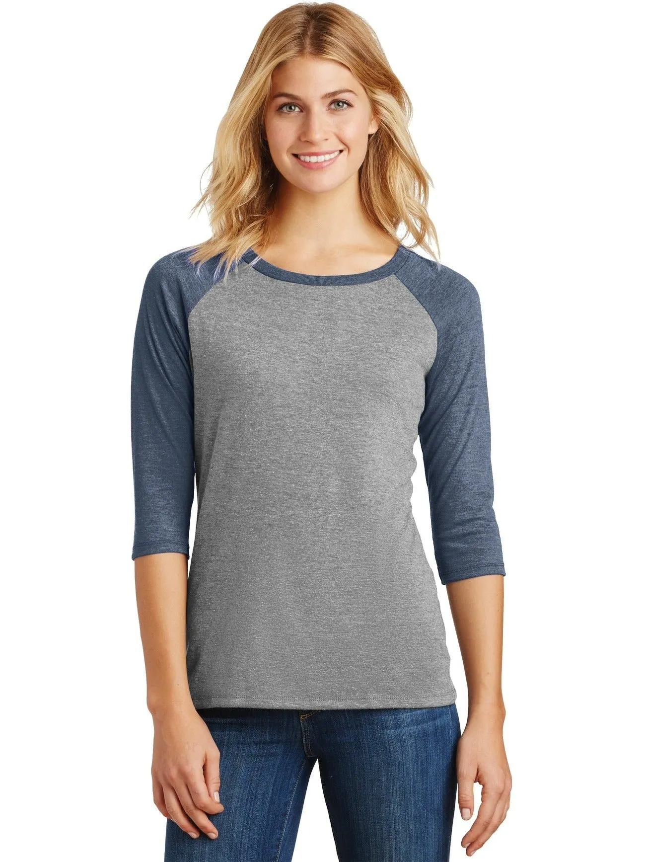 District Ladies Perfect Tri 3/4-Sleeve Raglan