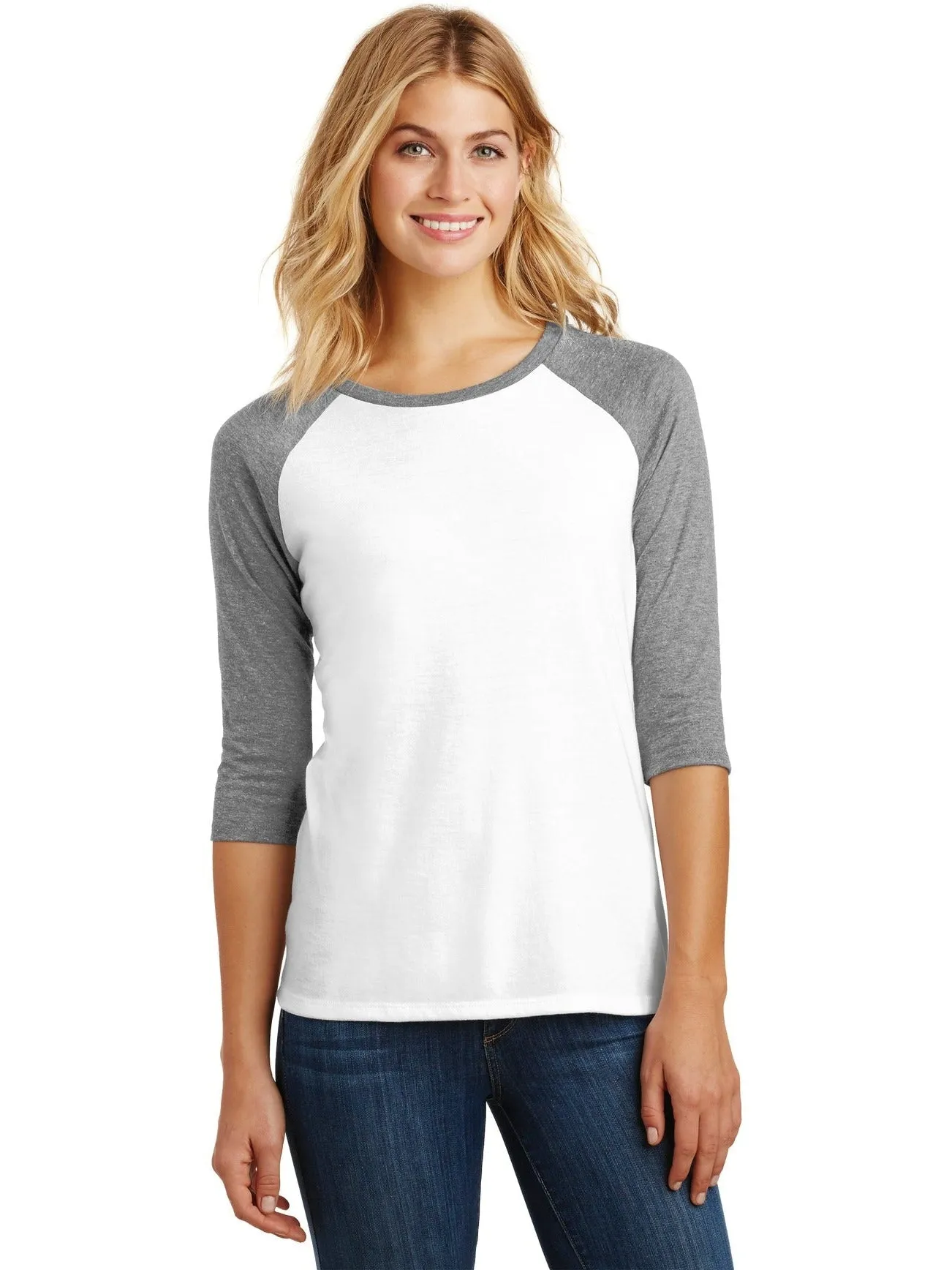 District Ladies Perfect Tri 3/4-Sleeve Raglan