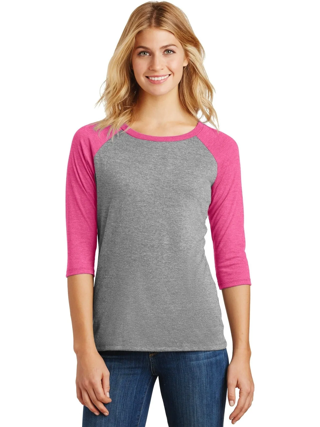 District Ladies Perfect Tri 3/4-Sleeve Raglan