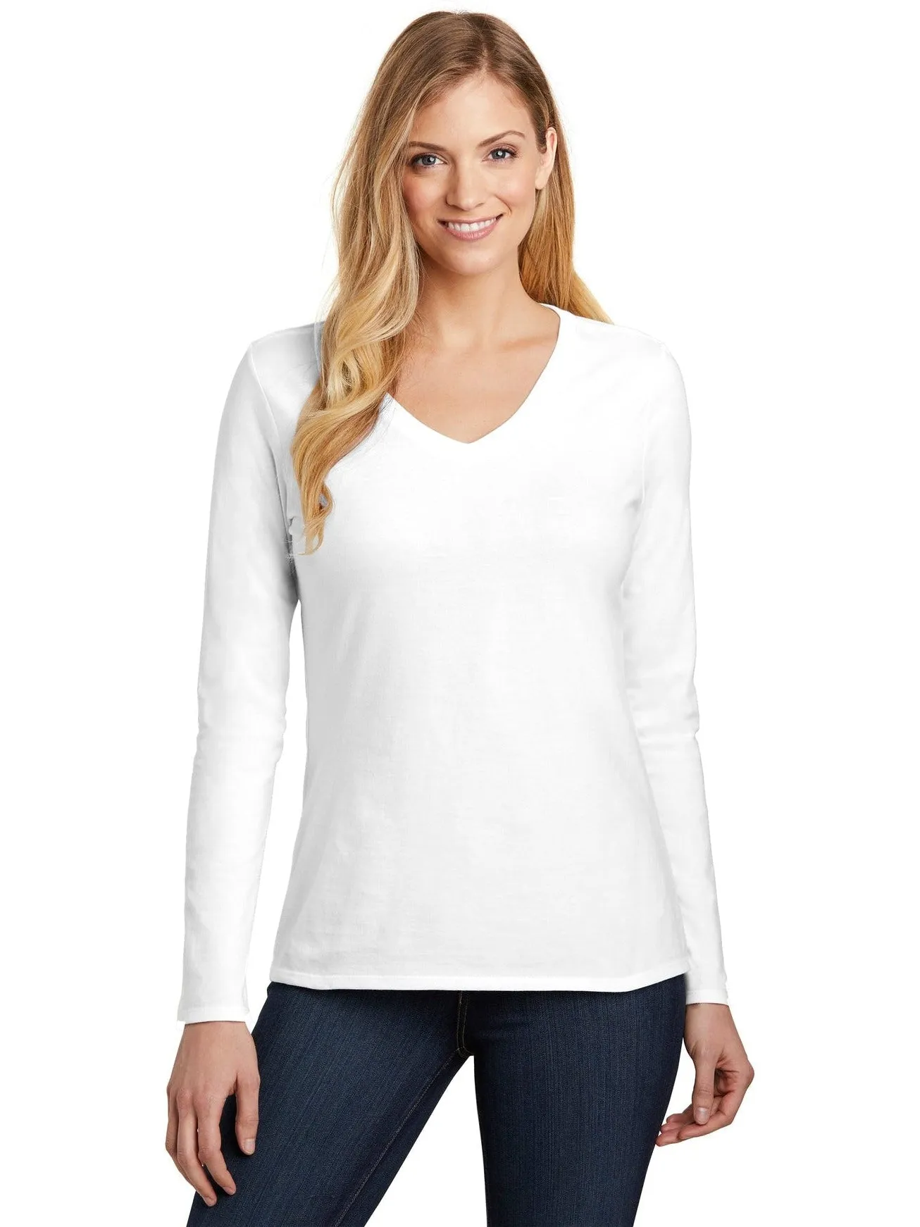 DistrictLadies Very Important TeeLong Sleeve V-Neck