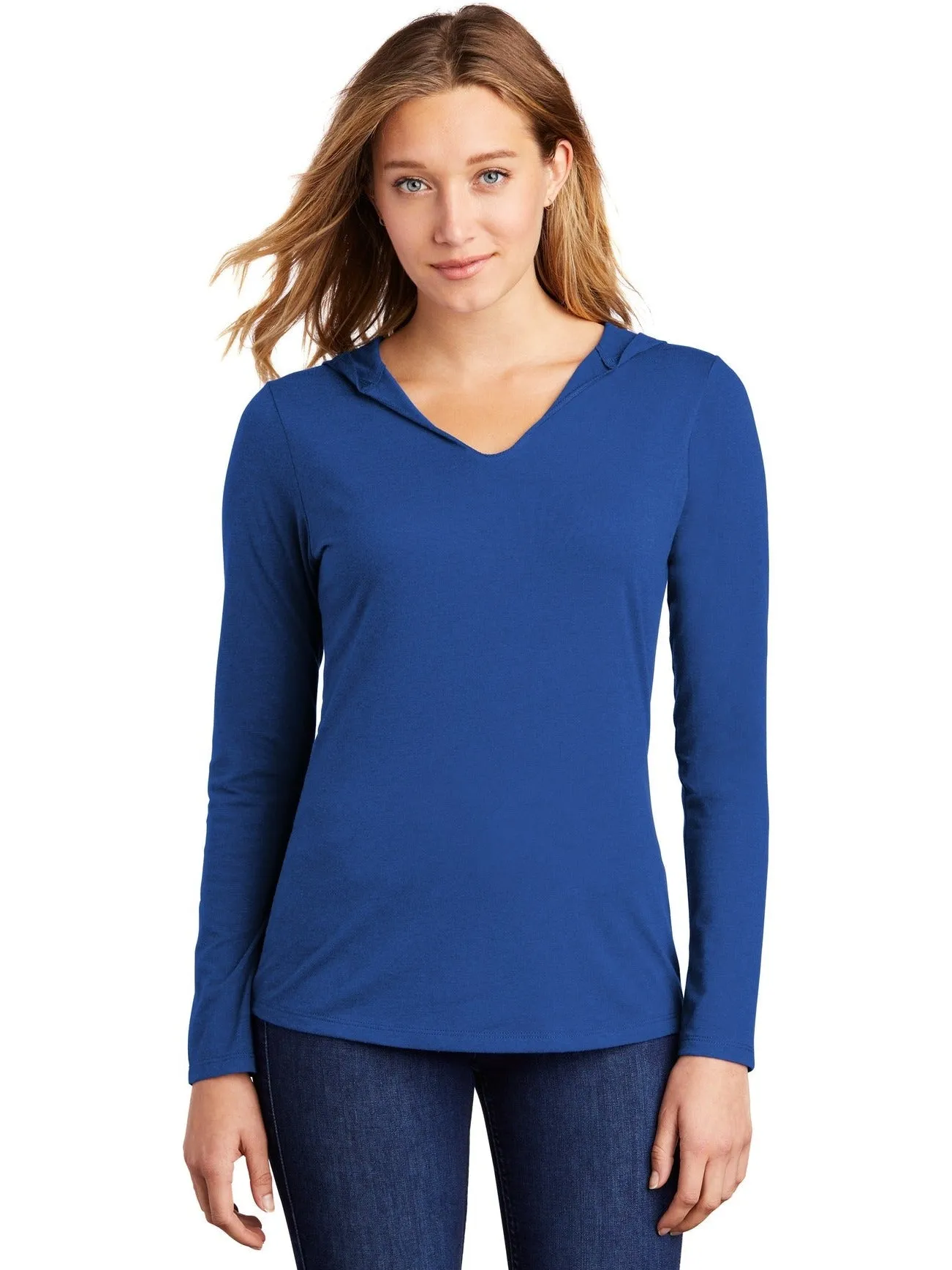 DistrictWomens Perfect Tri-Long Sleeve Hoodie