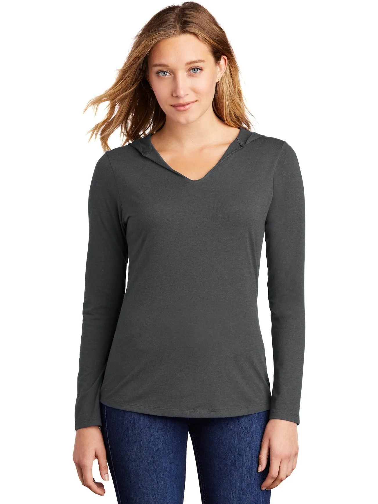 DistrictWomens Perfect Tri-Long Sleeve Hoodie