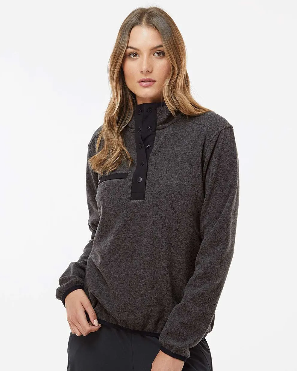 DRI Duck Ladies Aspen Mlange Mountain Fleece Pullover