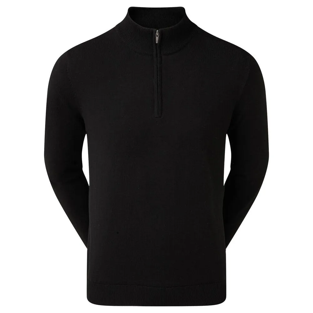 FootJoy Wool Blend 1/2 Zip Lined Pullover - Black