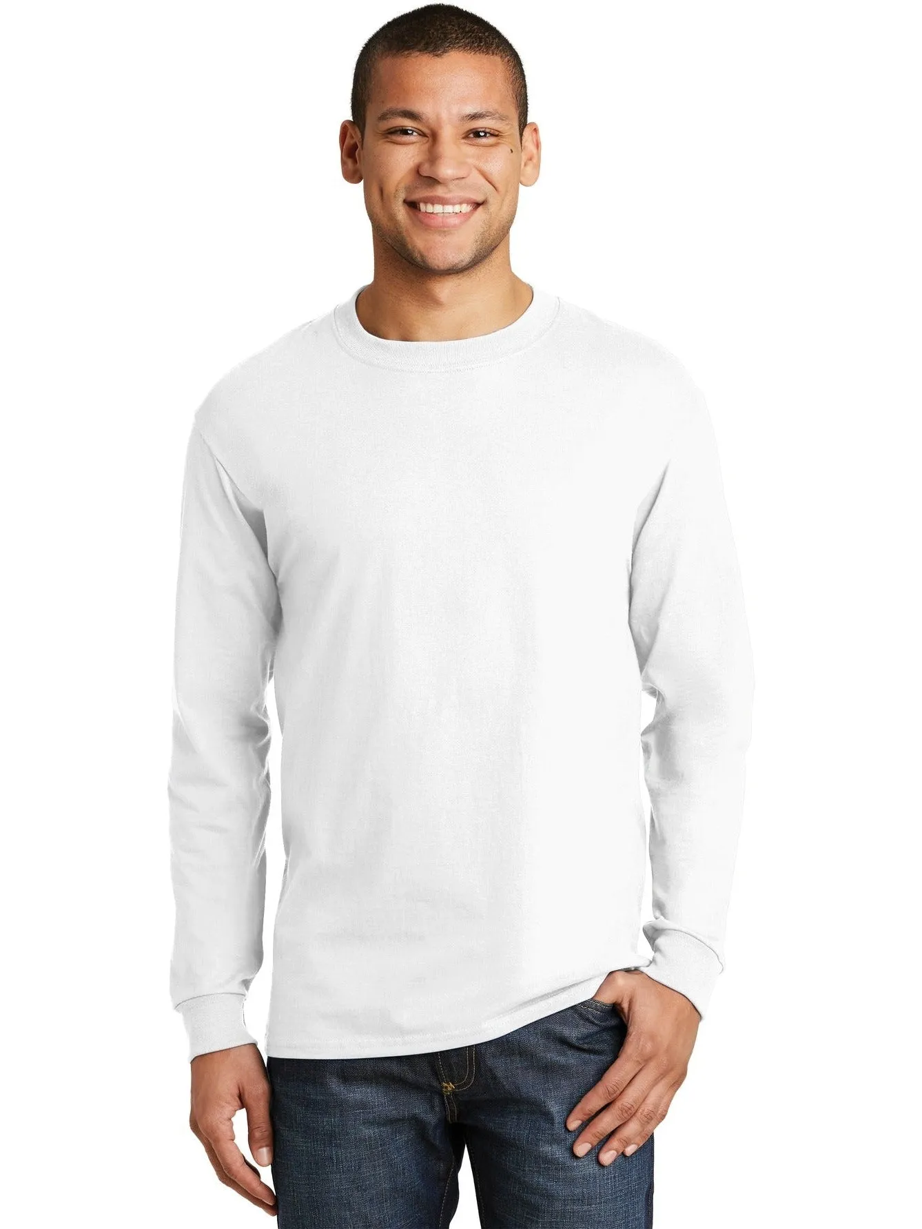 Hanes Beefy Long Sleeve Cotton T-Shirt