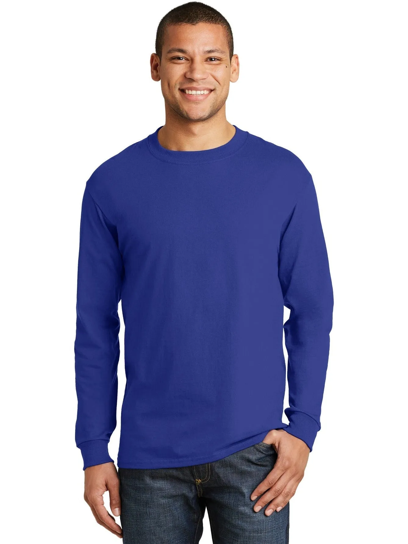 Hanes Beefy Long Sleeve Cotton T-Shirt