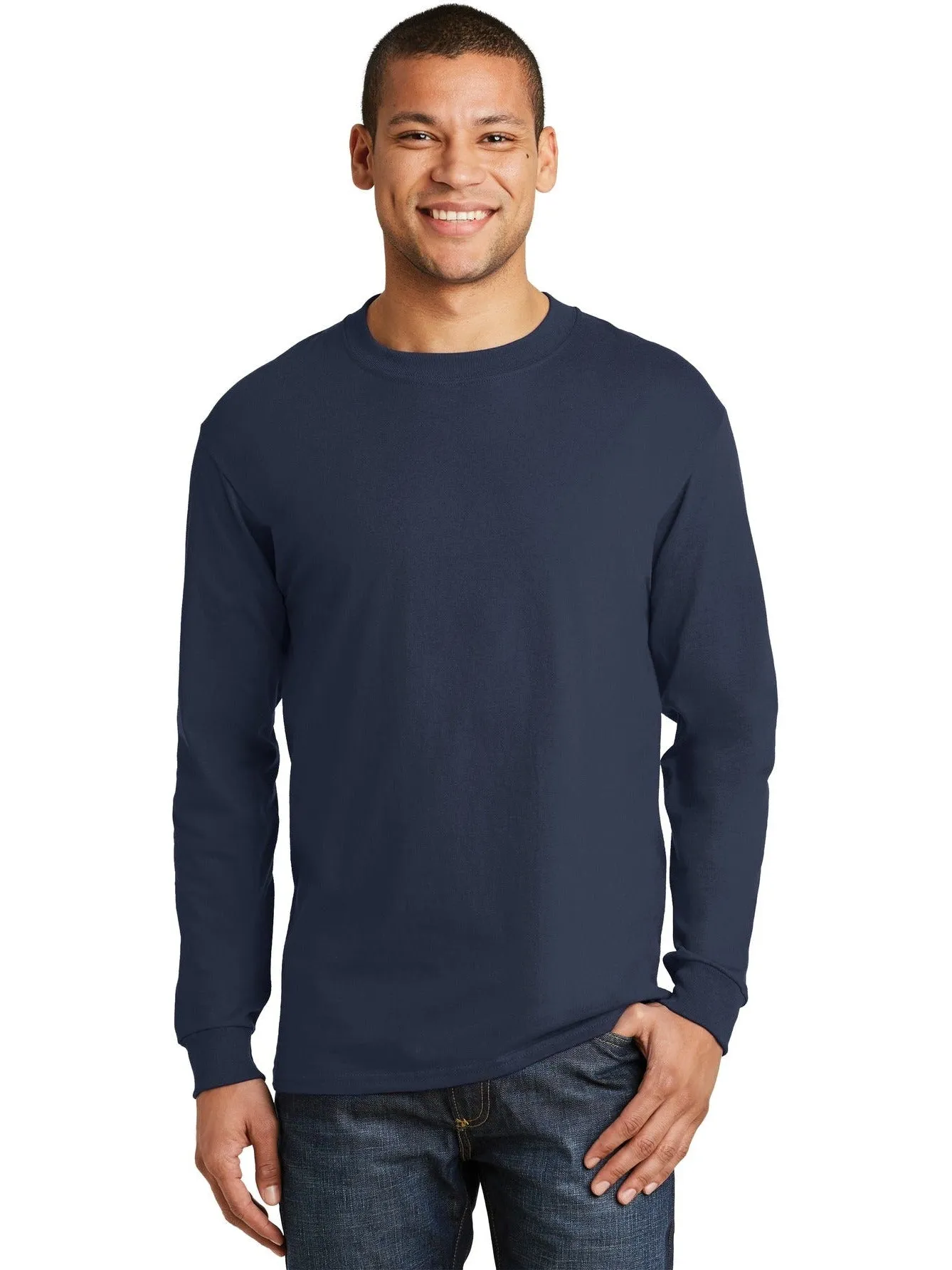 Hanes Beefy Long Sleeve Cotton T-Shirt